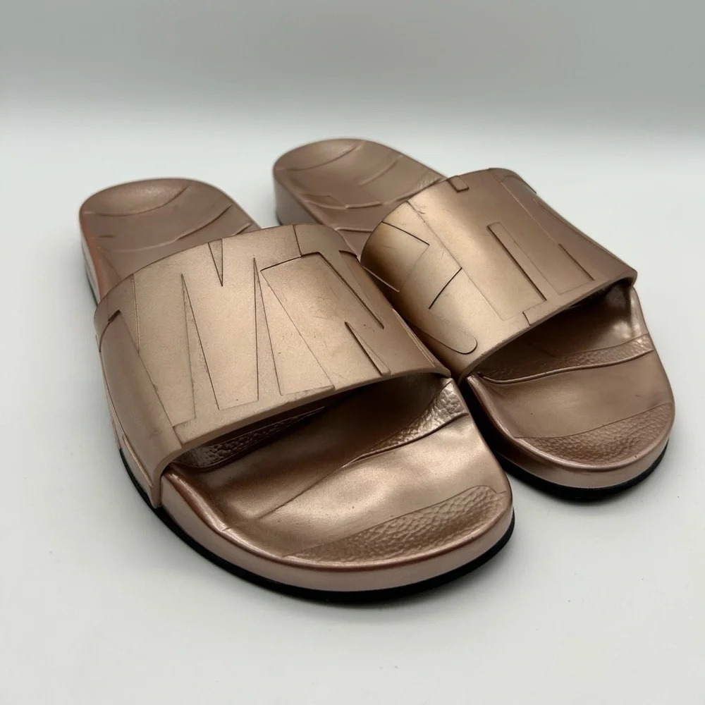 New jimmy Choo Rey slides rose gold size 37 display pair